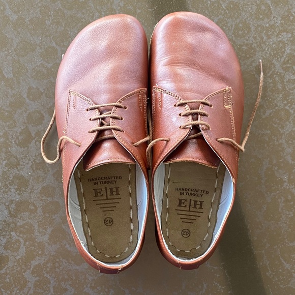 Earthing Harmony Shoes - EH Handcrafted Women's Brown Leather Lace-Up Grounding Shoes